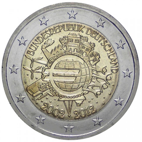 2012. 2 Euros Alemania "X Aniversario"