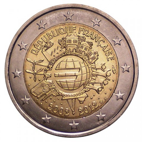 2012. 2 Euros Francia "X Aniversario"