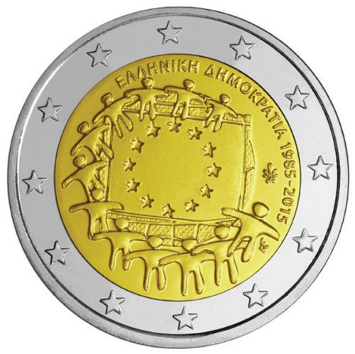 2015 Austria 2 Euro Uncirculated Coin "European Union EU Flag 30 Years" 