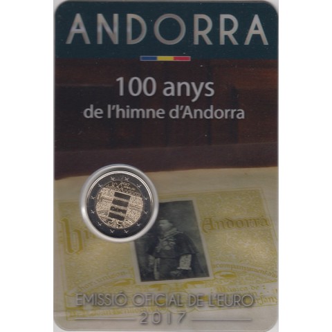 2017. 2 Euros Andorra "Centenario Himno"