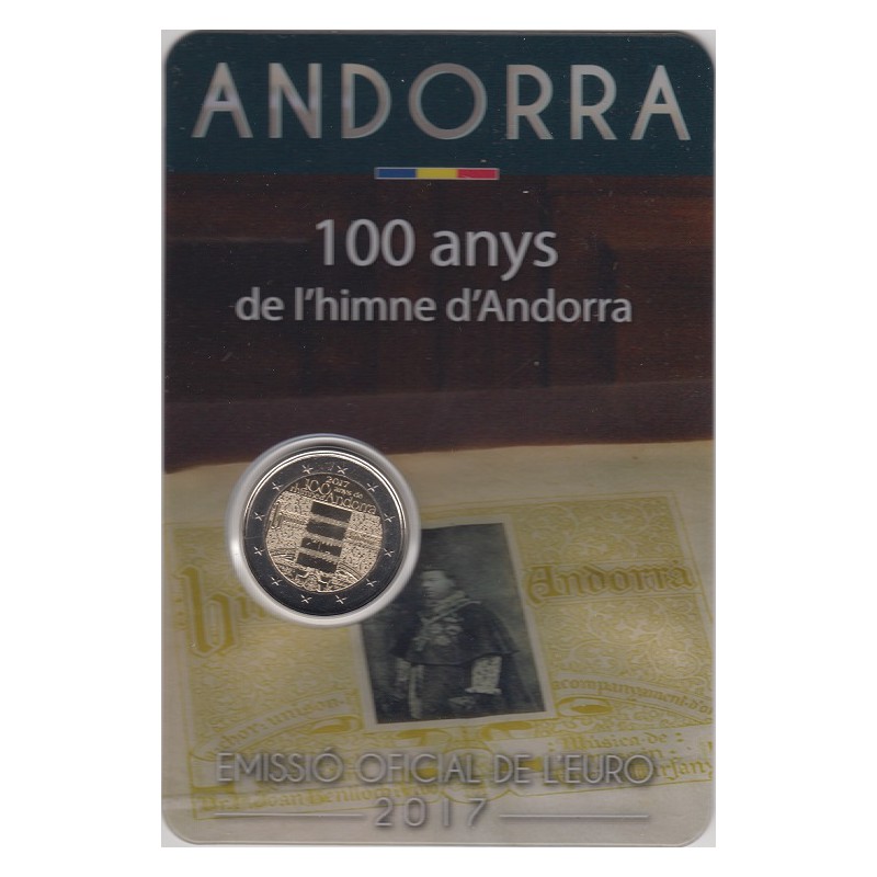 2017. 2 Euros Andorra "Centenario Himno"