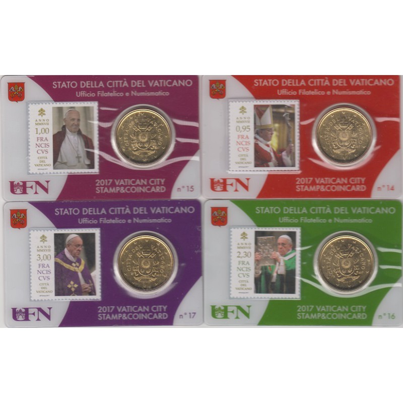 2017. Stamp&Coin Card Vaticano nº14-17