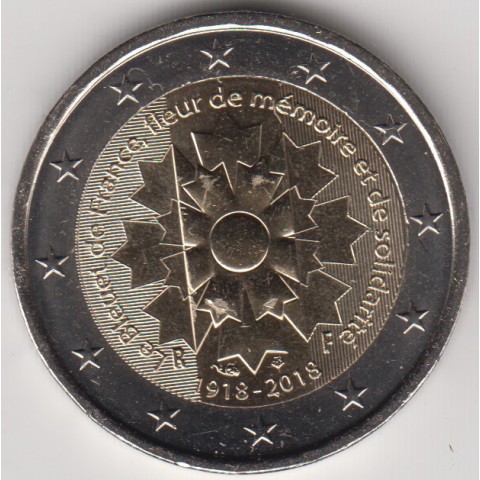 2018. 2 Euros Francia "Aciano Gran Guerra"