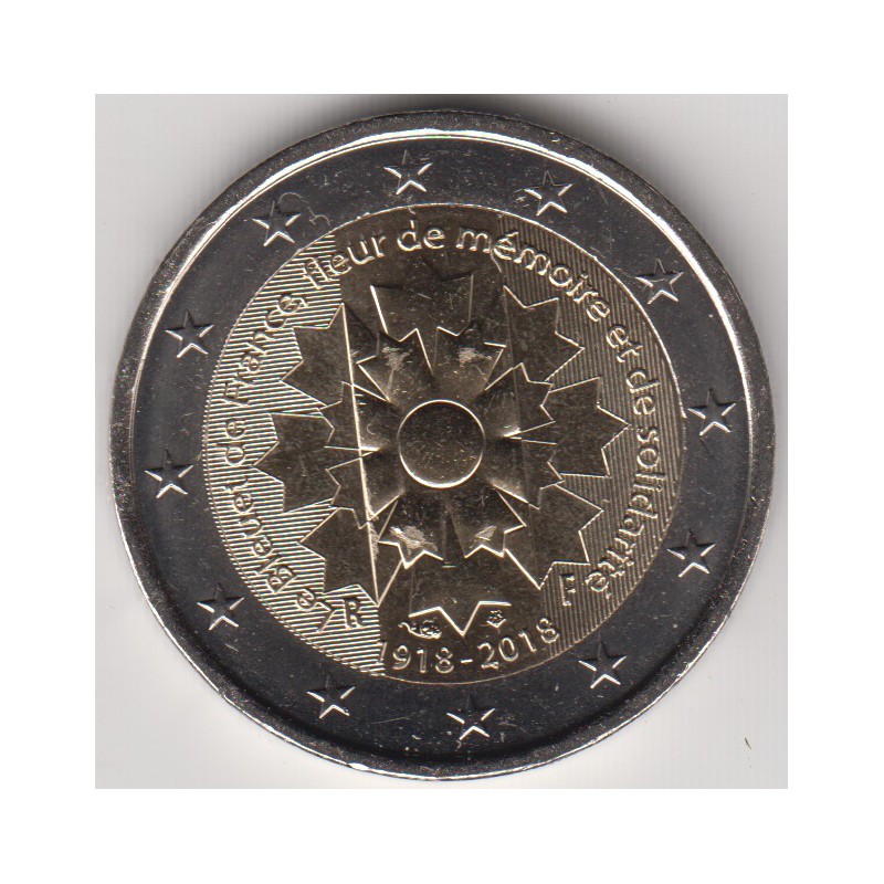 2018. 2 Euros Francia "Aciano Gran Guerra"