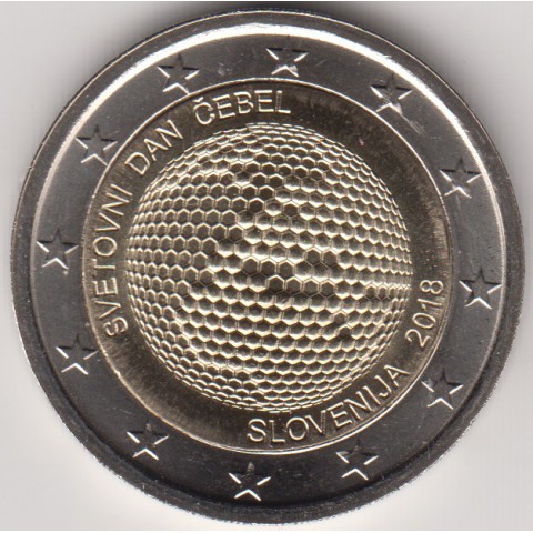 2018. 2 euros Eslovenia "Día Mundial Abejas"