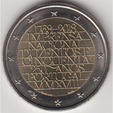 2018. 2 Euros Portugal "Imprenta"