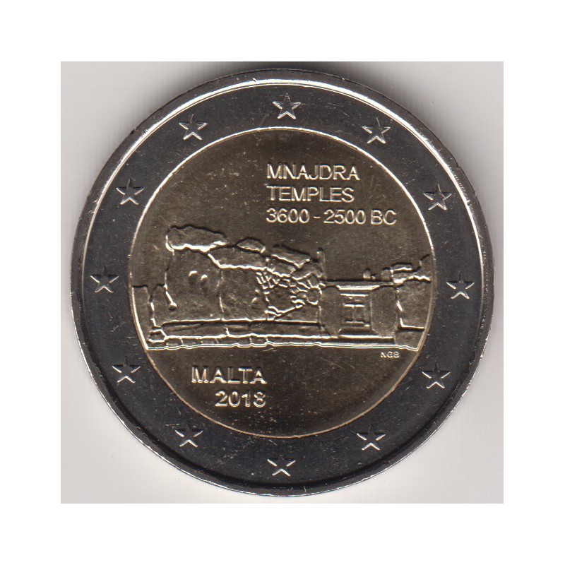2018. 2 Euros Malta "Templo Mnajdra"