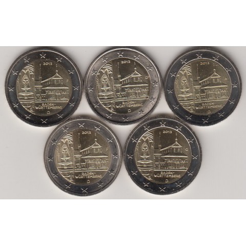 2013. 2 Euros Alemania "Baden Wüttemberg" 5 cecas