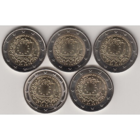 2015. 2 Euros Alemania "Bandera" 5 cecas