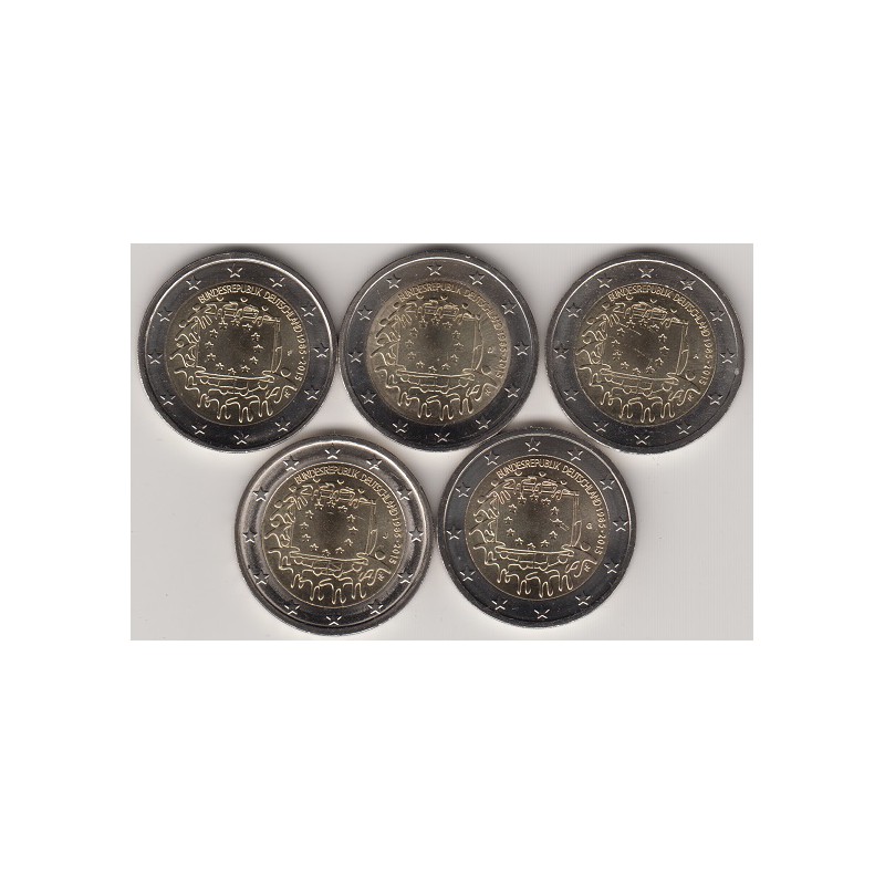2015. 2 Euros Alemania "Bandera" 5 cecas