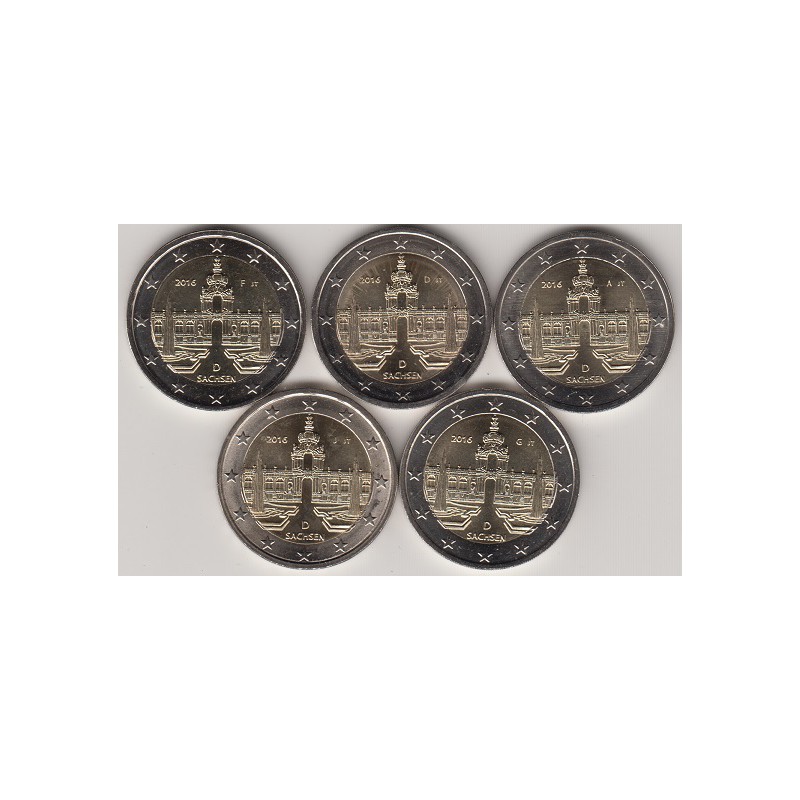 2016. 2 Euros Alemania "Sajonia" 5 cecas