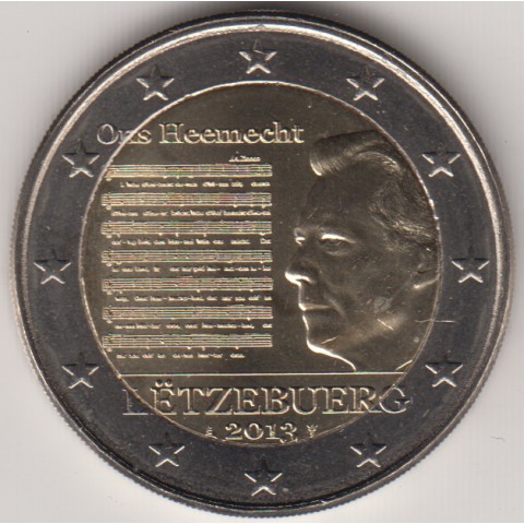 2013. 2 Euros Luxemburgo "Himno Nacional"