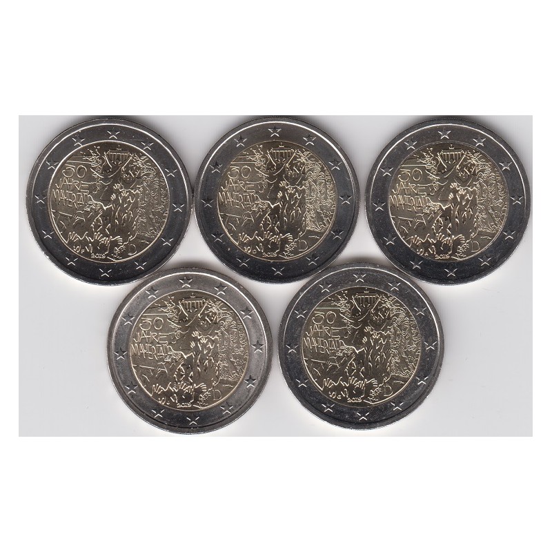 2019. 2 Euros Alemania "Muro Berlin" 5 cecas