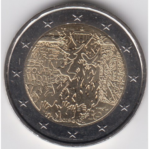 2019. 2 Euros Francia "Muro Berlín"