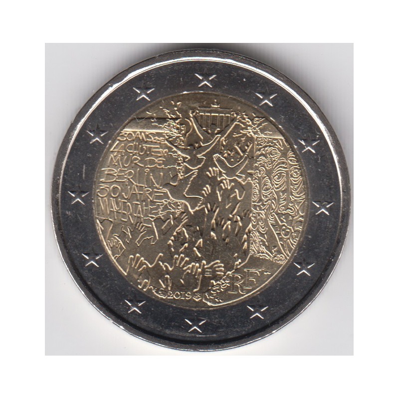 2019. 2 Euros Francia "Muro Berlín"