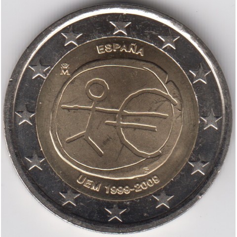 2009. 2 Euros España "EMU" Estrellas grandes