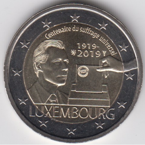 2019. 2 Euros Luxemburgo "Sufragio"