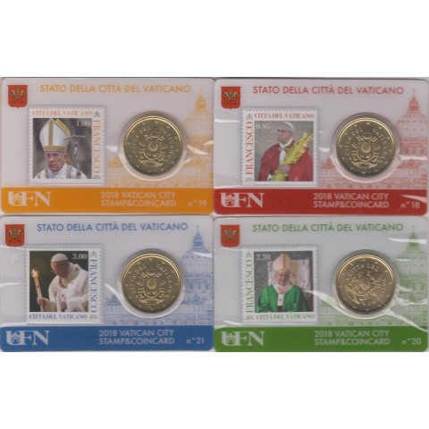 2018. Stamp&Coin Card Vaticano nº18-21