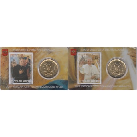 2019. Stamp&Coin Card Vaticano nº30-31