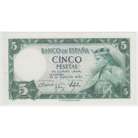 1954. 5 Ptas Alfonso X