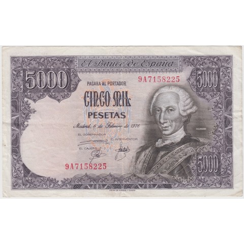 1976. 5000 Ptas Carlos III