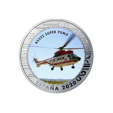 2020. Aviación. 5 euros "AS 332 Super Puma"