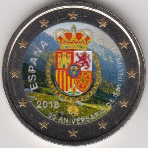 2018. 2 Euros España "50 Aniversario Rey" color