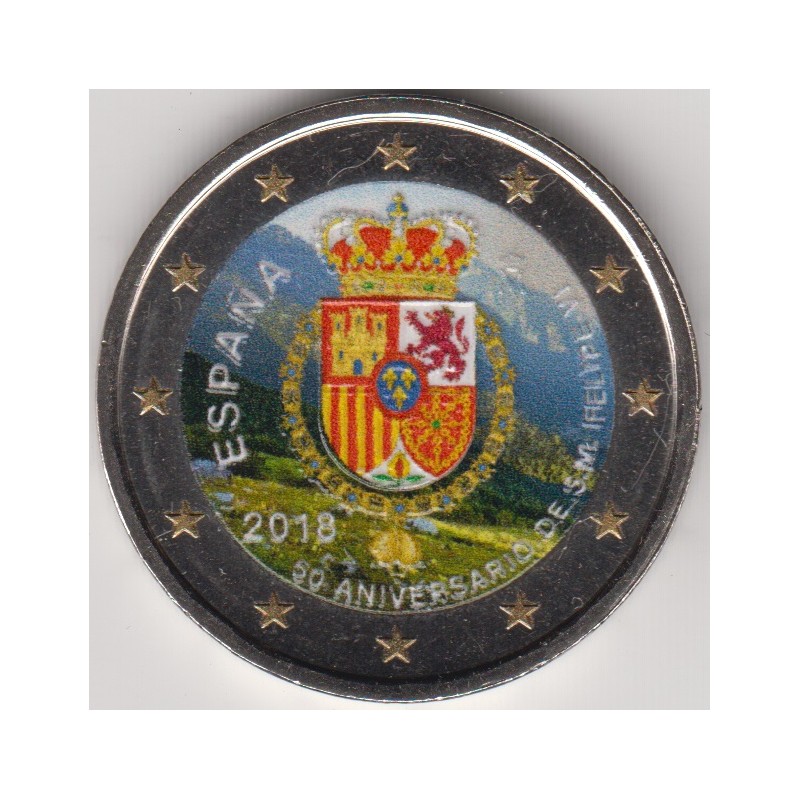 2018. 2 Euros España "50 Aniversario Rey" color