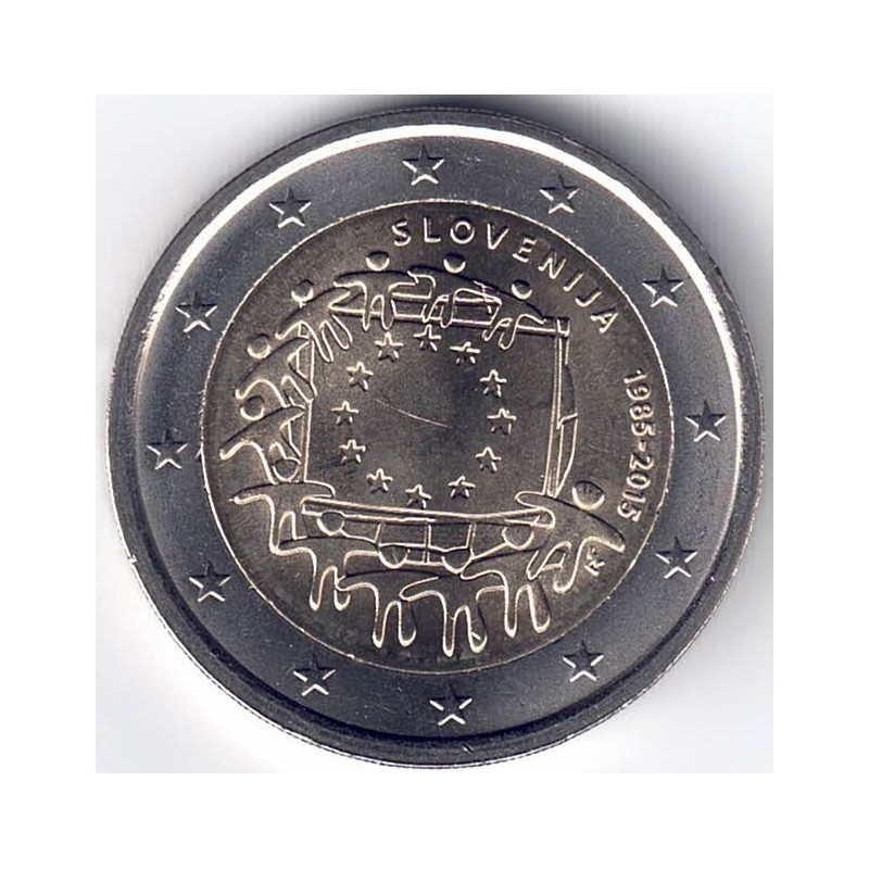 2015. 2 Euros Eslovenia "Bandera"