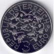 2020. Moneda 3 euros Austria. Therizinosaurus