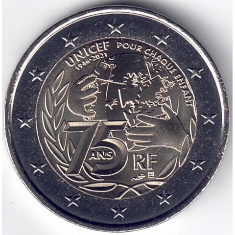 2021. 2 Euros Francia "Unicef"