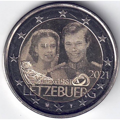 2021. 2 Euros Luxemburgo "Boda" Holograma