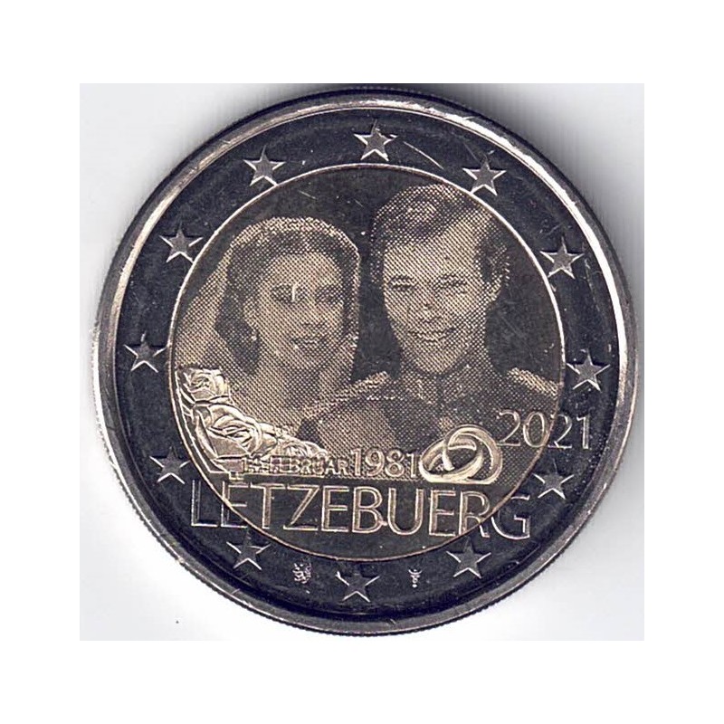 2021. 2 Euros Luxemburgo "Boda" Holograma