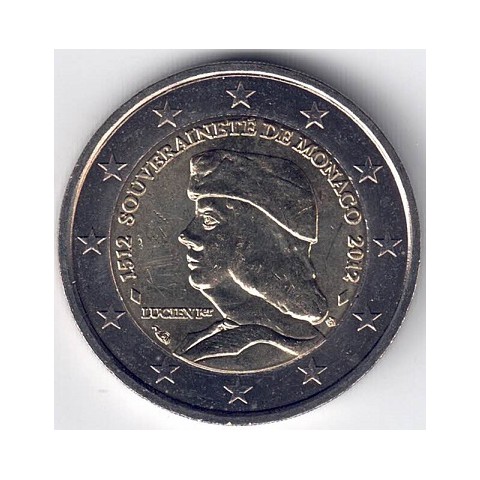2012. 2 Euros Mónaco "500 Años Soberanía"