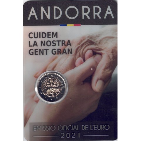 2021. 2 Euros Andorra "Cuidemos de nuestros mayores"