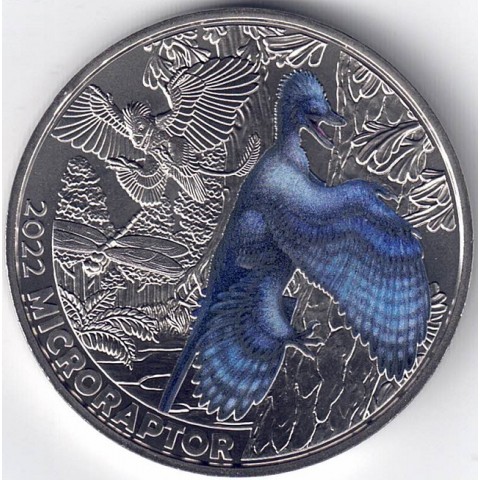 2022. Moneda 3 euros Austria. Microraptor