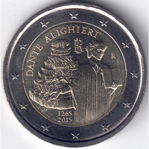 2015. 2 Euros italia "Dante Alighieri"