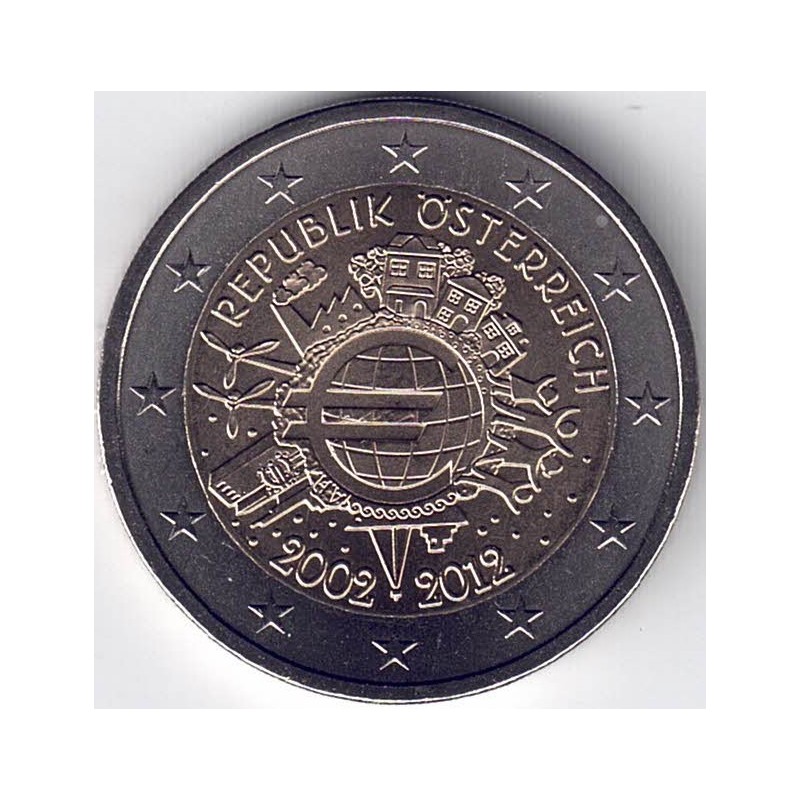 2012. 2 Euros Austria "X Aniversario"