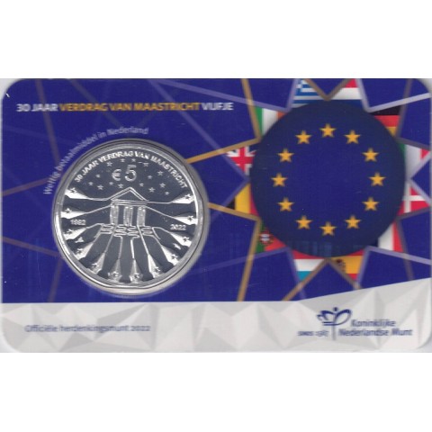 2022. 5 Euros Holanda "Tratado Maastricht"