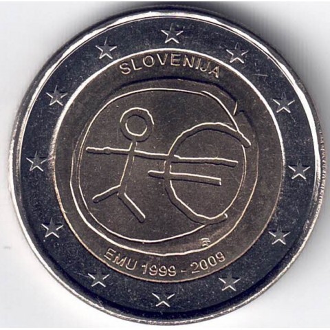 2009. 2 Euros Eslovenia "EMU"