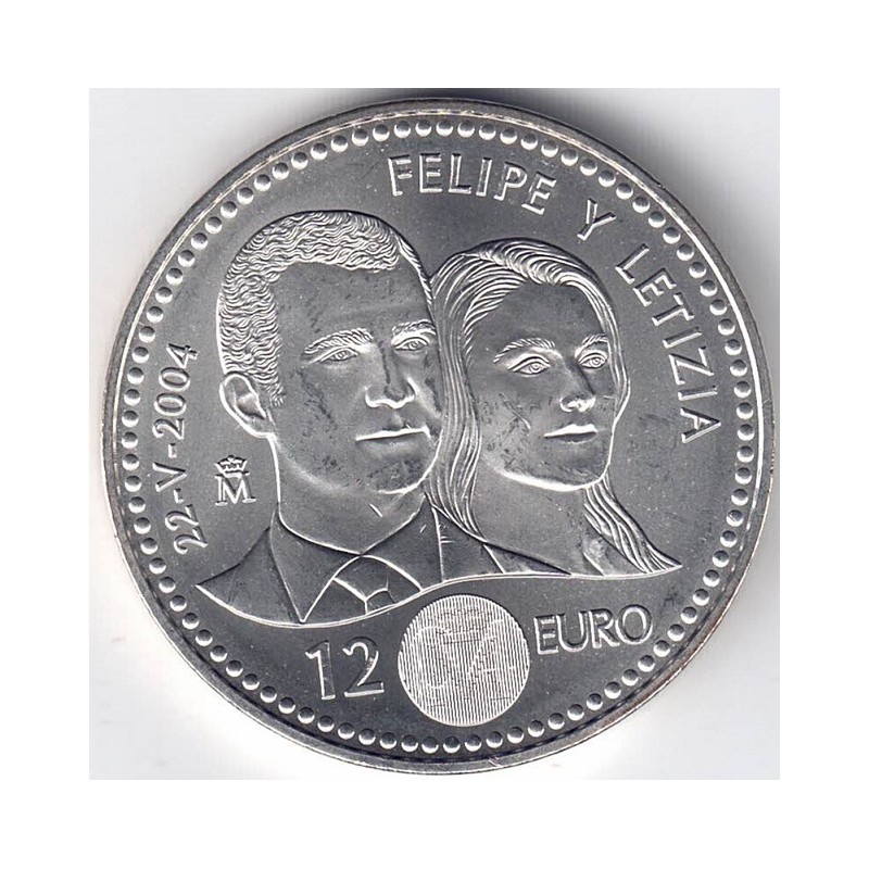 2004. Moneda 12 euros "Boda Príncipes"