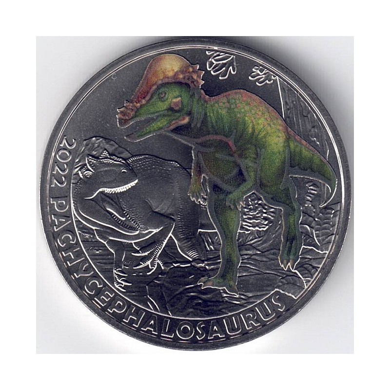 2022. Moneda 3 euros Austria. Pachycephalosaurus