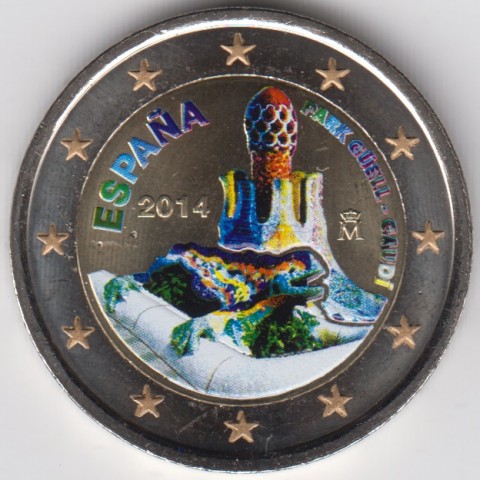 2014. 2 Euros España "Güell" color