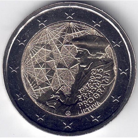 2022. 2 euros Lituania "Erasmus"