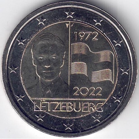 2022. 2 Euros Luxemburgo. "Bandera"
