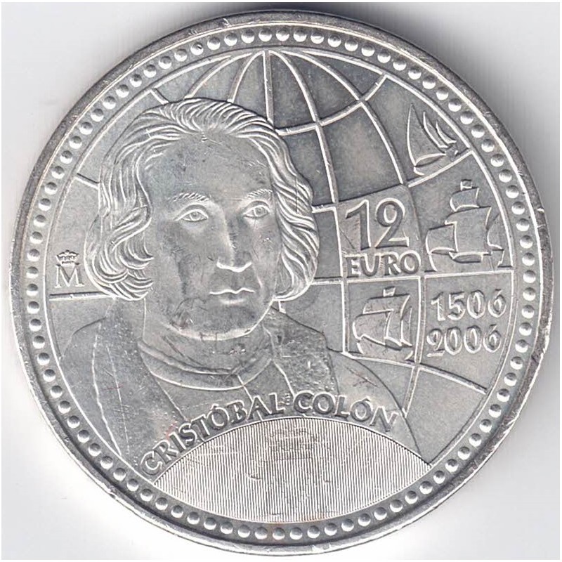 2006. Moneda 12 euros "Colón"