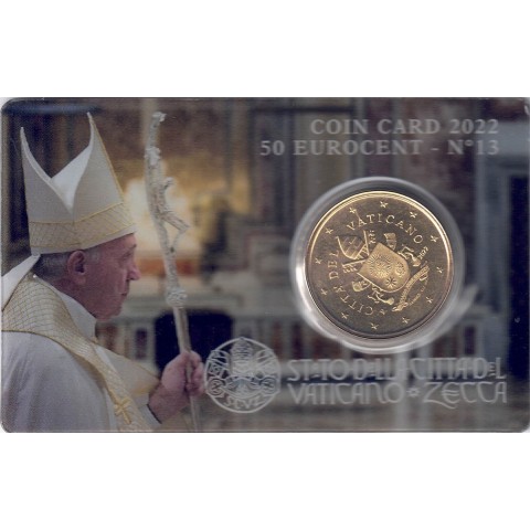 2022. coin card vaticano 50 ctms