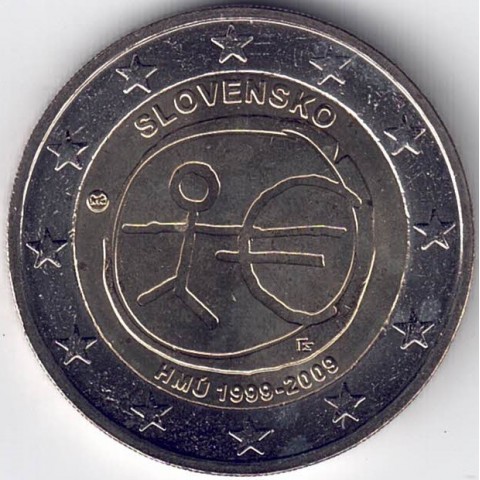 2009. 2 Euros Eslovaquia "EMU"