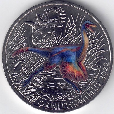 2022. Moneda 3 euros Austria. Ornithomimus