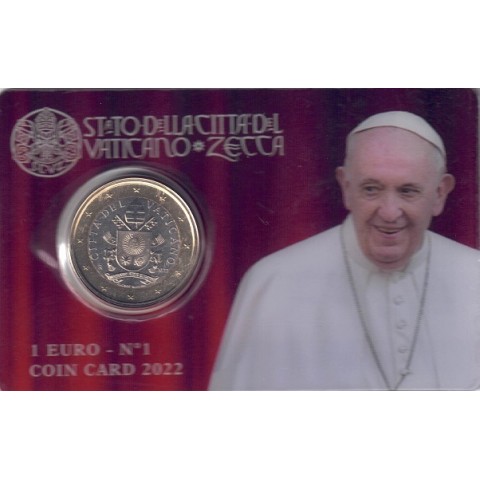 2022. coin card vaticano 1 euro